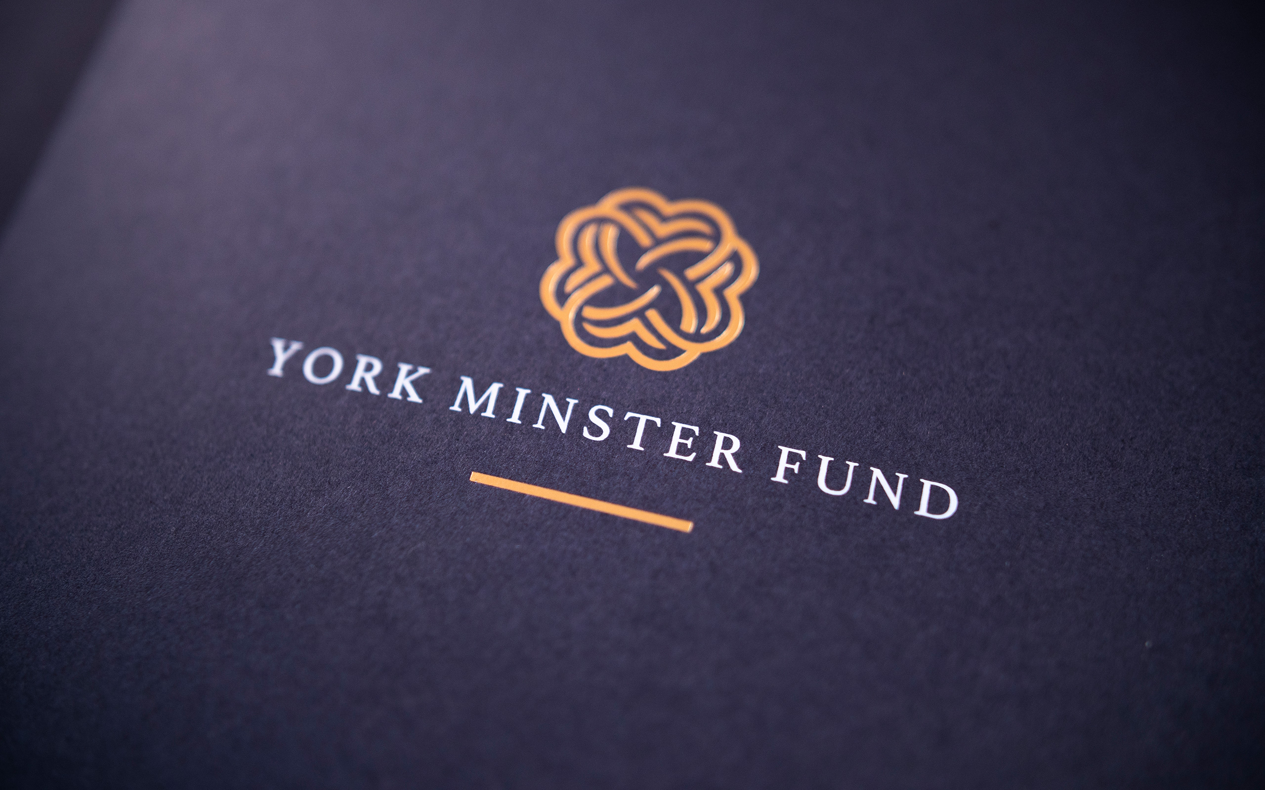 York Minster Fund Foiled Logo White Ink